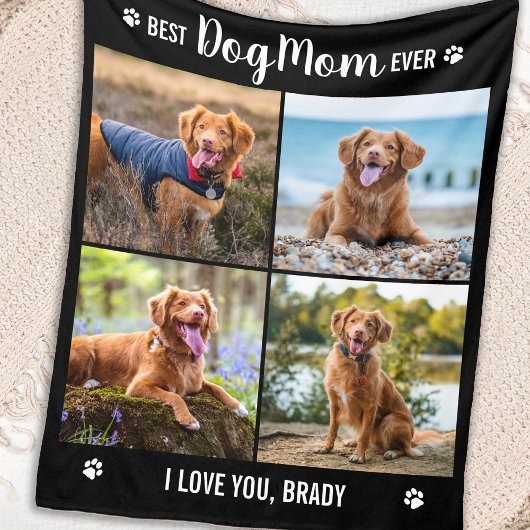HOND MAM Gepersonaliseerde Afbeeldingen Collage Ee Fleece Deken