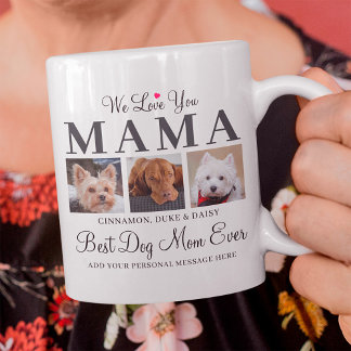 Hond Mam Gift - We Love You Mama Pet Photo Collage Koffiemok