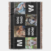 Hond Mam Hond Papa Custom Foto Collage Deken (Voorkant Verticaal)