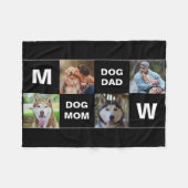 Hond Mam Hond Papa Custom Foto Collage Fleece Deken (Voorkant (Horizontaal))