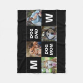 Hond Mam Hond Papa Custom Foto Collage Fleece Deken (Voorkant)