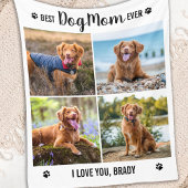 HOND MAM Modern Gepersonaliseerd 4 Fotocollage Fleece Deken