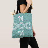 Hond Mam moderne typografie canvas tas blauw (Dichtbij)