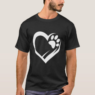 Hond Mam Pap Puppy Liefde Honden Poot Print in Har T-shirt