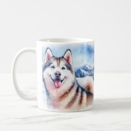 Hond Mam / Papa Winter Vibes Husky - Koffiemok (Links)