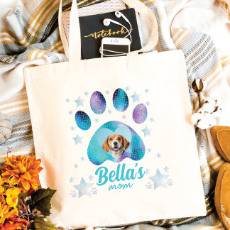 Hond mam poot aangepaste foto tote bag