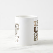 Hond Mam Retro Bloemen Typografie Custom Foto Koffiemok (Center)