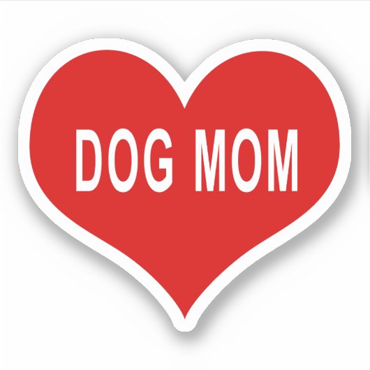 HOND MAM Rood Liefde Hart Vinyl Sticker (Voorkant)