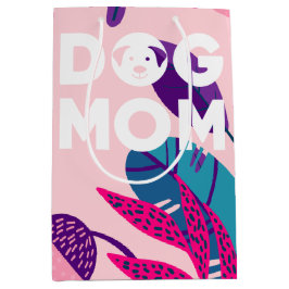 Hond Mam, Roze Bloemen & Bladeren Medium Cadeauzakje