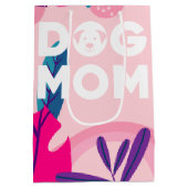 Hond Mam, Roze Bloemen & Bladeren Medium Cadeauzakje (Achterkant)