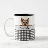 Hond Mam Yorkie Custom Tweekleurige Koffiemok (Links)