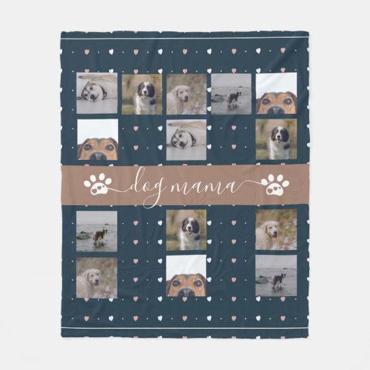 Hond Mama, 5 Foto Fleece Deken (Voorkant)