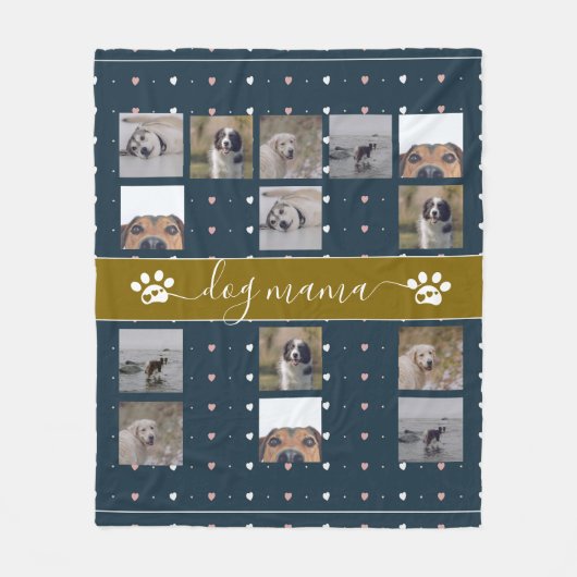 Hond Mama, 5 Foto Fleece Deken (Voorkant)