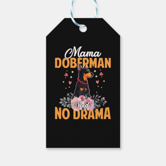 Hond Mama Doberman Heeft Geen Dramafunnycute Mommy Cadeaulabel (Voorkant)
