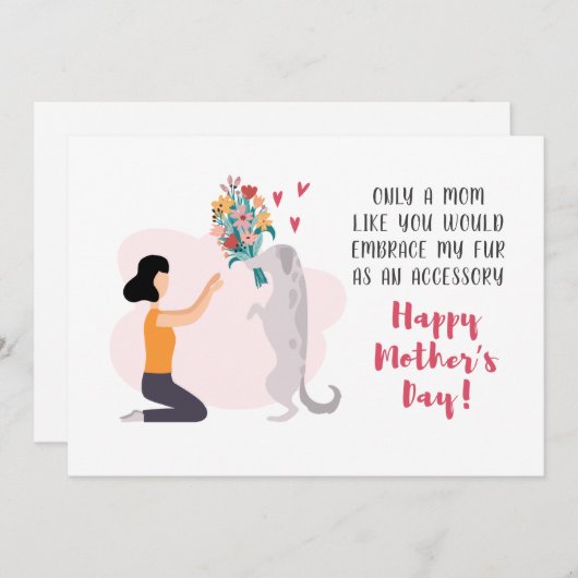 Hond Mama Happy Moederdag Bloemen Feestdagenkaart (Voorkant / Achterkant)