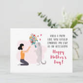 Hond Mama Happy Moederdag Bloemen Feestdagenkaart (Staand voorkant)