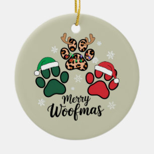 Hond Mama Kerst Merry Woofmas Hond Liefhebber Xmas Keramisch Ornament