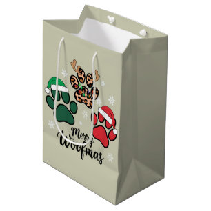 Hond Mama Kerstmis Prettig Woofmas Hond Liefhebber Medium Cadeauzakje