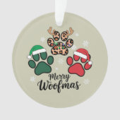 Hond Mama Kerstmis Prettig Woofmas Hond Liefhebber Ornament (voorkant)
