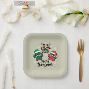 Hond Mama Kerstmis Prettig Woofmas Hond Liefhebber Papieren Bordje