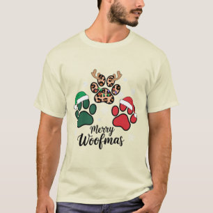 Hond Mama Kerstmis Prettig Woofmas Hond Liefhebber T-shirt
