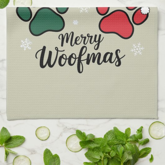 Hond Mama Kerstmis Prettig Woofmas Hond Liefhebber Theedoek (Gevouwen)