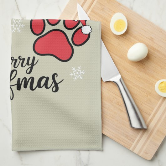 Hond Mama Kerstmis Prettig Woofmas Hond Liefhebber Theedoek (Quarter Fold)