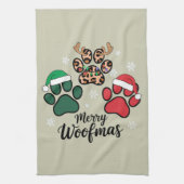 Hond Mama Kerstmis Prettig Woofmas Hond Liefhebber Theedoek (Verticaal)