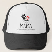Hond Mama Paw rode hart hond Trucker Hoed Trucker Pet (Voorkant)