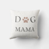 Hond Mama, Pet Lovers Gift, Wit met Bruine Tekst Kussen (Achterkant)