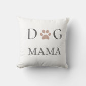 Hond Mama, Pet Lovers Gift, Wit met Bruine Tekst Kussen (Voorkant)