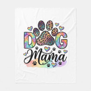 Hond Mama Poot Luipaard Regenboog Waterverf Harten Fleece Deken