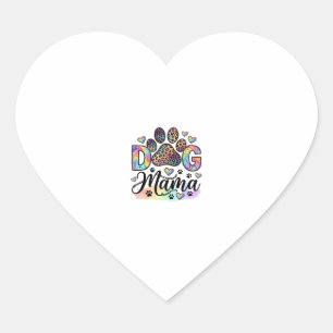 Hond Mama Poot Luipaard Regenboog Waterverf Harten Hart Sticker