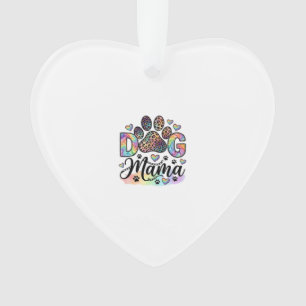 Hond Mama Poot Luipaard Regenboog Waterverf Harten Ornament