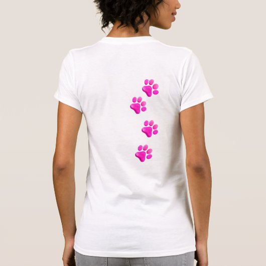 Hond MAMA Roze Poot Drukt Pet Lover Fun T-shirt (Achterkant)