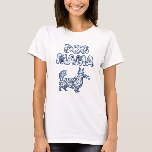Hond Mama T-shirt, Corgi, kleine hond T-shirt (Voorkant)