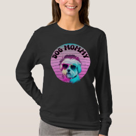 Hond mammie zonsondergang in roze t-shirt