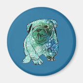 Hond Mandala Franse Bulldog Art Ronde Magneet (Voorkant)
