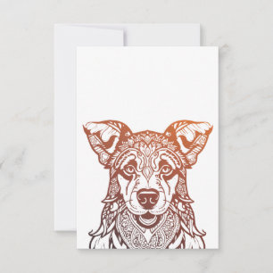 Hond Mandala Sierlijk, Hand getrokken Hond Mandala Bedankkaart