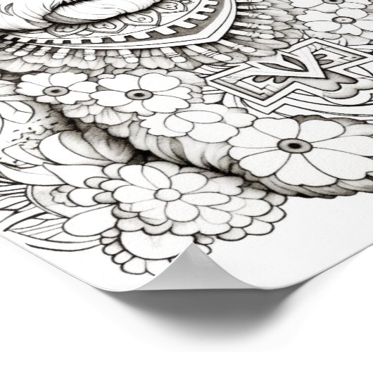 Hond Mandala volwassen kleuring Poster (Hoek)