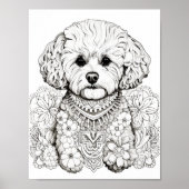 Hond Mandala volwassen kleuring Poster (Voorkant)