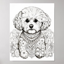 Hond Mandala volwassen kleuring