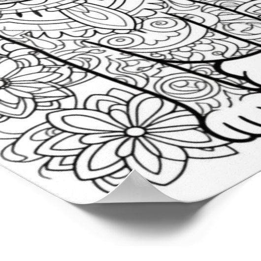 Hond Mandala volwassen kleuring Poster (Hoek)