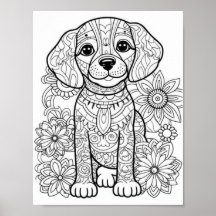 Hond Mandala volwassen kleuring