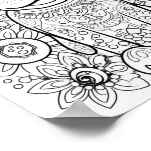 Hond Mandala volwassen kleuring Poster (Hoek)