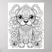 Hond Mandala volwassen kleuring Poster (Voorkant)