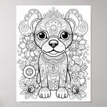 Hond Mandala volwassen kleuring