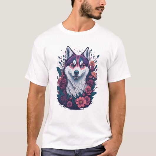 Hond Mannen Tshirts - Siberische Husky Mannen Tshi (Voorkant)