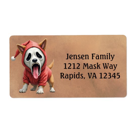 Hond Masker Halloween  Etiket (Voorkant)