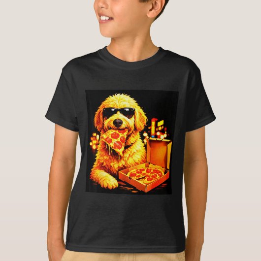 Hond meme goldendoodle meme met zonnebril eet t-shirt (Voorkant)